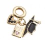 Charms a grappolo oro passaporto, cappello, cuore 26 mm conf. 1 pz