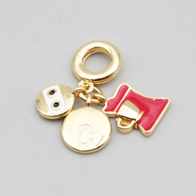Charms a grappolo oro pausa caffe 26 mm conf. 1 pz (caf-p0199) - pietreeminuterie.com