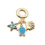 Charms a grappolo oro stella, conchiglia, tartaruga  26 mm conf. 1 pz
