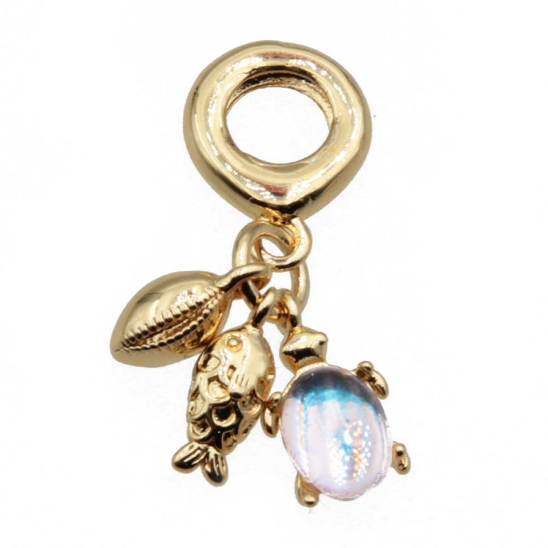 Charms a grappolo oro stile mare 26 mm conf. 1 pz (gra-09100) - pietreeminuterie.com