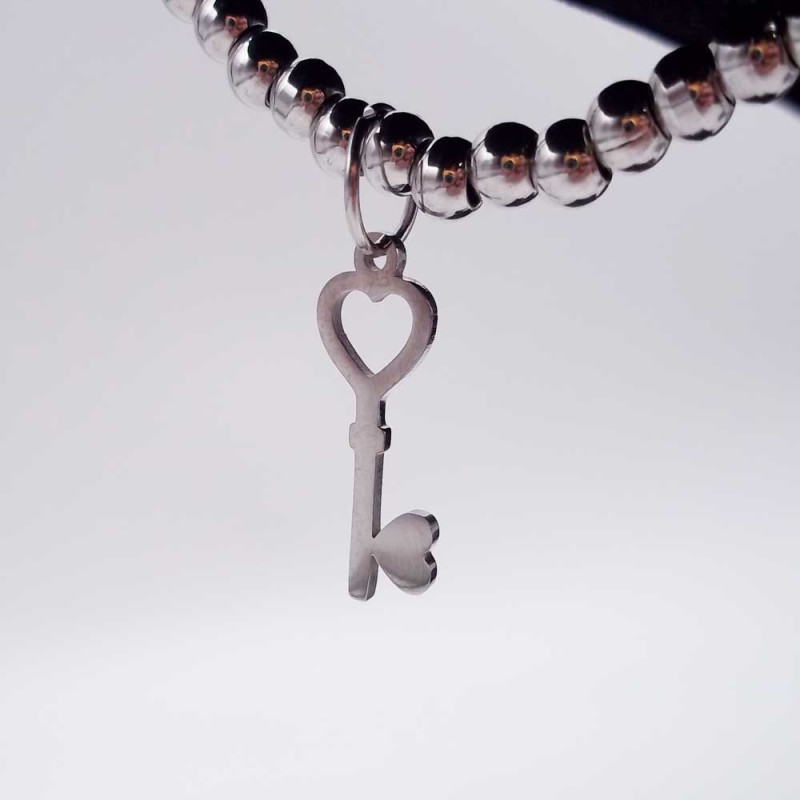 10 pz Charms chiavetta acciaio 17.8x6 mm (luc11199) - pietreeminuterie.com