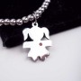 Charms acciaio bimba con strass 20x14.6 mm pacco 1 pz