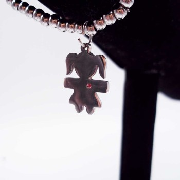 10 pezzi Charms acciaio bimba con strass 20x14.6 mm 10 pezzi Charms acciaio bimba con strass 20x14.6 mm
