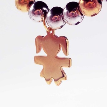 10 pezzi Charms acciaio bimba oro 16x10 mm 10 pezzi Charms acciaio bimba oro 16x10 mm
