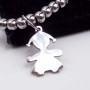 10 pezzi Charms bimba acciaio 16 mm