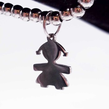 Charms bimba acciaio 16 mm pacco da 1 pz Charms bimba acciaio 16 mm pacco da 1 pz