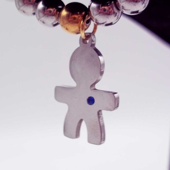 Charms acciaio bimbo strass blu 20x14 mm 1 pz Charms acciaio bimbo strass blu 20x14 mm 1 pz