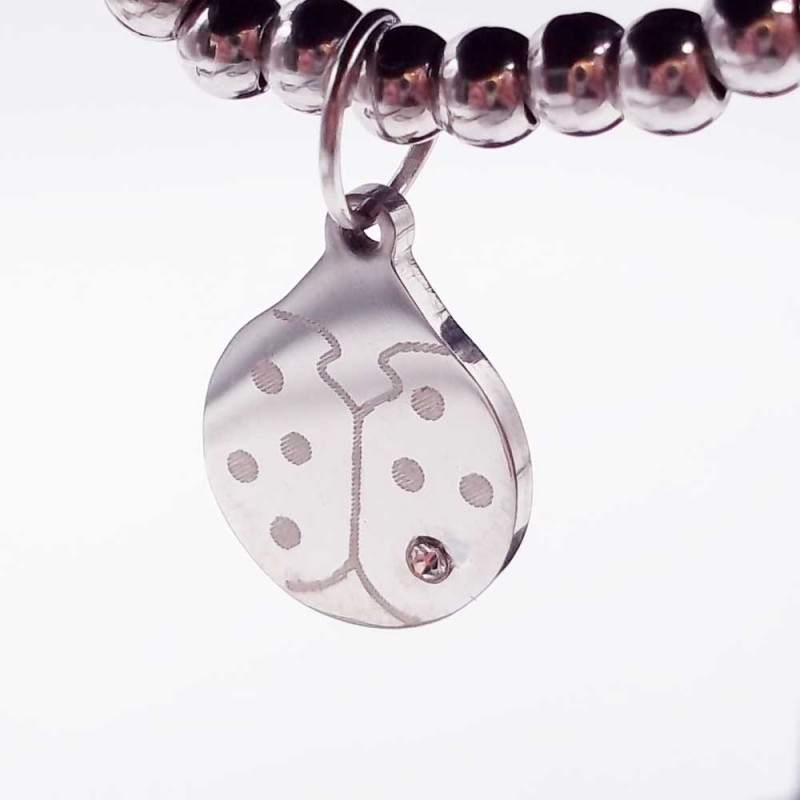 Charms acciaio coccinella con strass 16.3 mm 1 pz - cocc77689 - pietreeminuterie.com Charms acciaio coccinella con strass 16.3 mm 1 pz (cocc77689) - pietreeminuterie.com