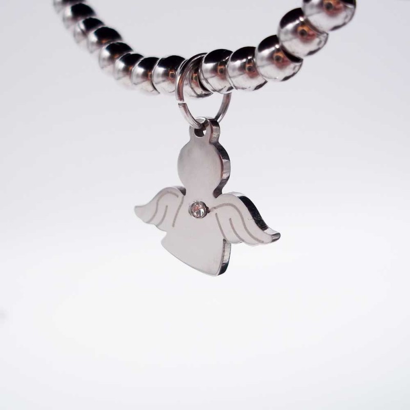 10 pz Charms angelo acciaio con strass 15x15.6 mm - ss287778 - pietreeminuterie.com 10 pz Charms angelo acciaio con strass 15x15.6 mm (ss287778) - pietreeminuterie.com