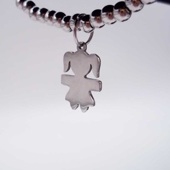 Charms bambina acciaio 16x10 mm 1 pz Charms bambina acciaio 16x10 mm 1 pz