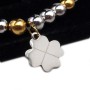 10 pz Charms quadrifoglio acciaio 13.8x11.7 mm 