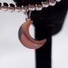 Charms acciaio luna con  strass 15.5 mm 1 pz (767jjbb) - pietreeminuterie.com