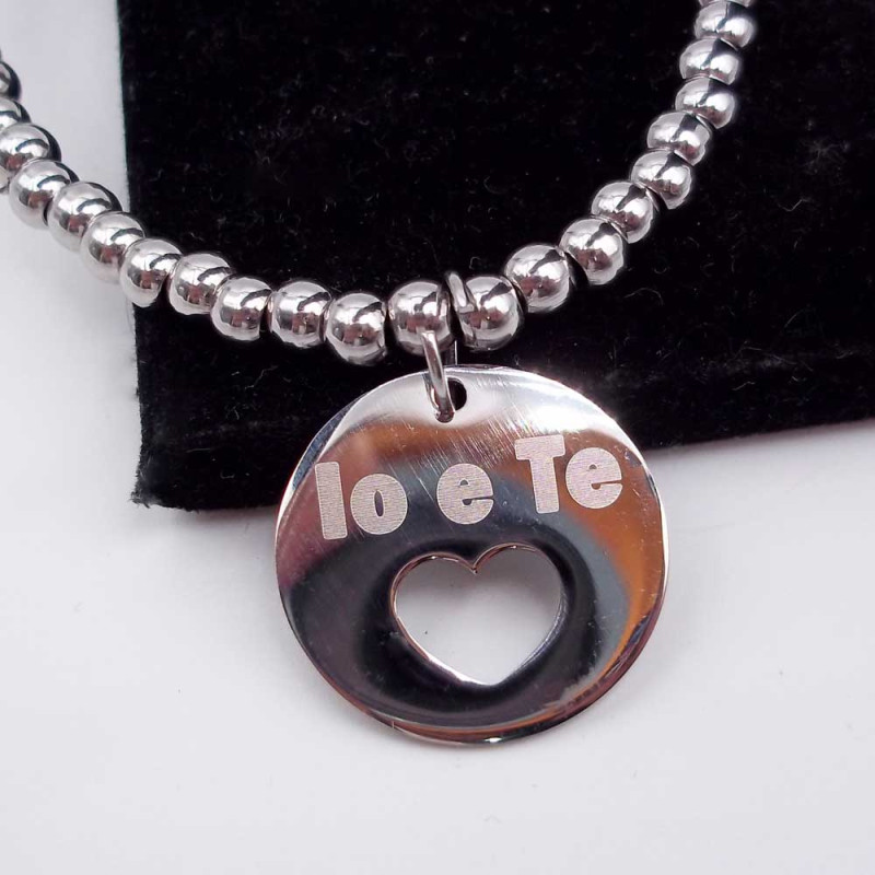 Ciondolo Scritta io e te 20 mm pacco 1 pz (iote667) - pietreeminuterie.com