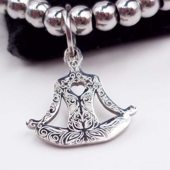 10 pz Charms acciaio yoga 13.7 mm pacco