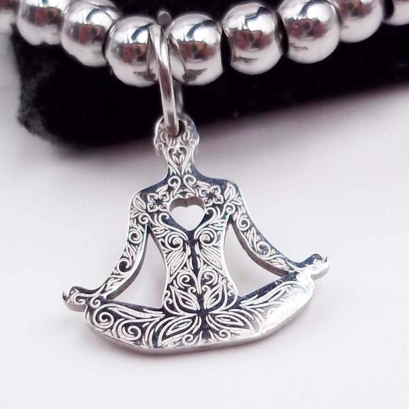 10 pz Charms acciaio yoga 13.7 mm pacco (yzoga445) - pietreeminuterie.com