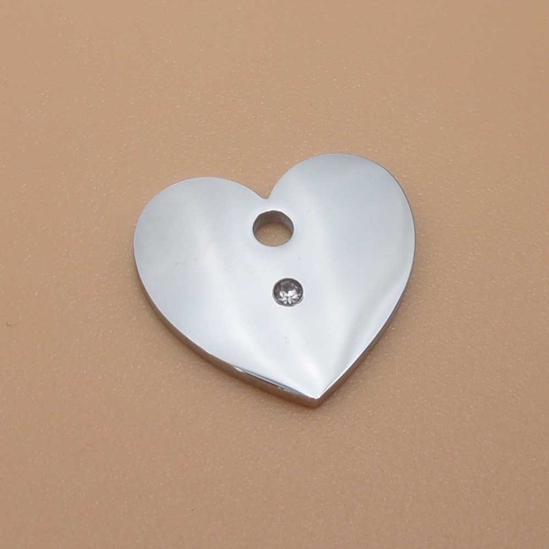 Charms acciaio cuore con stras 14x15 mm pacco 2 pz (herc4spec) - pietreeminuterie.com