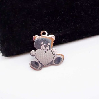 10 pz Charms acciaio orsetto 15x13 mm 