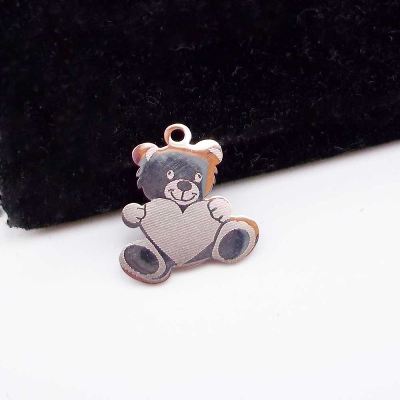 10 pz Charms acciaio orsetto 15x13 mm (ccc28c11) - pietreeminuterie.com