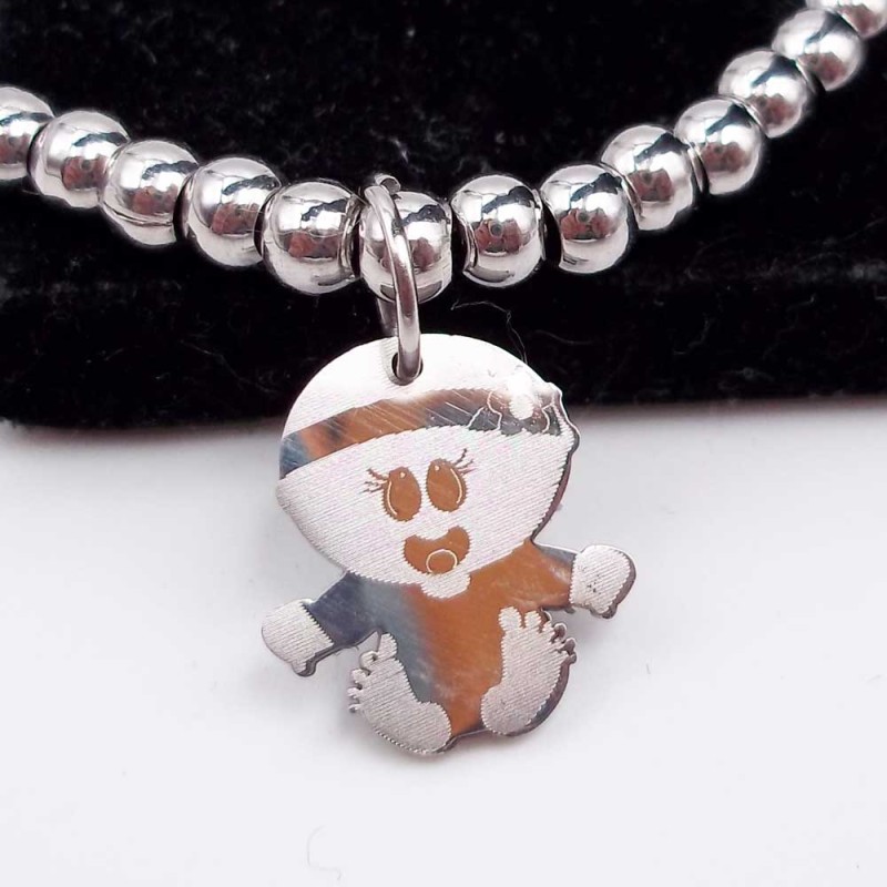 10 pz Charms bimba 13.7x12.4 mm acciaio (luc10llp) - pietreeminuterie.com