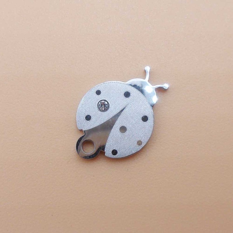 Charms coccinella 15x10 mm con strass 2 pz (coc15x10a) - pietreeminuterie.com