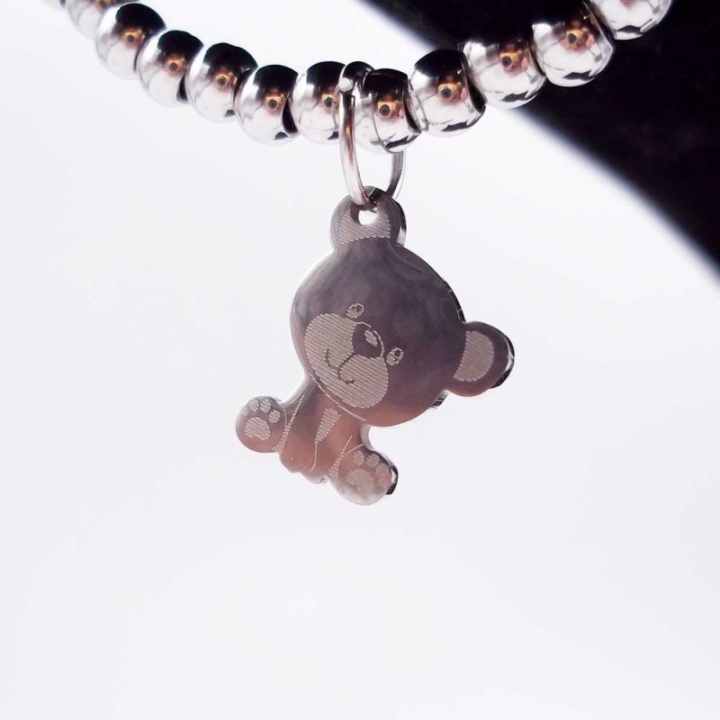 10 pz Charms orsetto acciaio 13.7x11.7 mm (zr552778) - pietreeminuterie.com