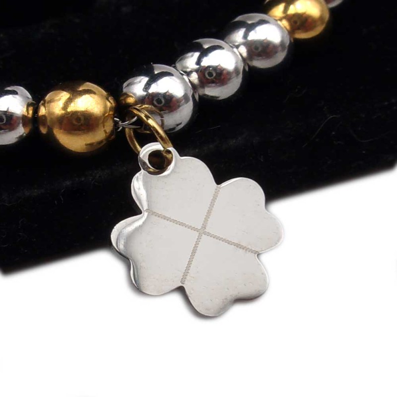 10 pz Charms quadrifoglio acciaio 13.8x11.7 mm (quad55s3) - pietreeminuterie.com