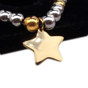 Charms stella acciaio oro 14.2x15 mm pacco 1 pz