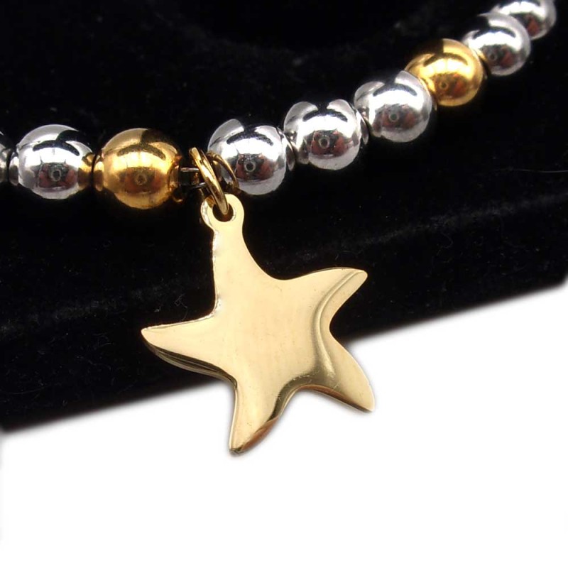 10 pz Charms stella marina acciaio oro 15.8x14.5 mm (sted222) - pietreeminuterie.com