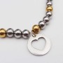 Charms tondo cuore acciaio 15.6 mm pacco 1 pz