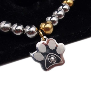 Charms zampetta cagnolino con strass acciaio 13.8 mm 1 pz