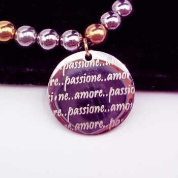 Ciondolo con scritta amore passione 20 mm pacco 1 pz