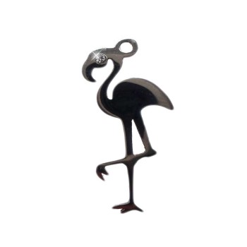 Fenicottero acciaio con strass 24.5 mm pacco 1 pz