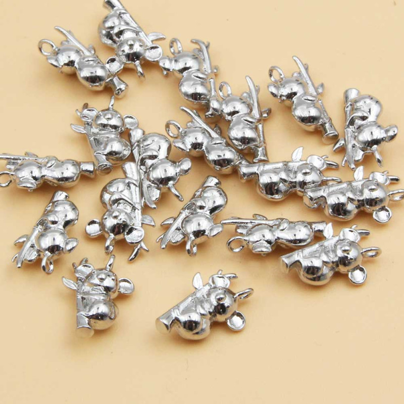 Charms coala White gold 15 mm 1 pz (56-100-3) - pietreeminuterie.com