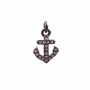 Charms ancora in ottone con strass 12.4x8.3 mm 1 pz