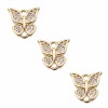 Charms con strass bianchi farfalla 9.1x9.4 mm oro pacco 1 pezzo (farb8901) - pietreeminuterie.com