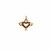 Charms /connettore cuore in ottone dorato con strass 11.6x10.8 mm 1 pz