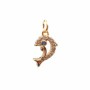 Charms delfino in ottone dorato con strass 15.3x8.7 mm 1 pz