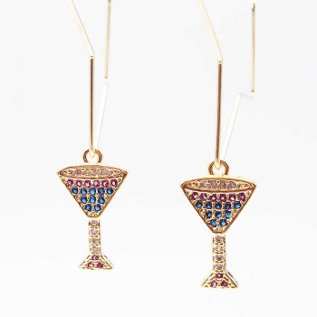 Charms Drink oro con strass colorati 14 mm pacco 1 pz