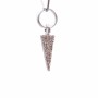 Charms feccia in ottone con strass  17x4.7 mm 1 pz