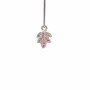 Charms foglia argento in ottone con strass 8.8x6 mm 1 pz