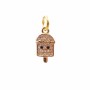 Charms gelato in ottone dorato con strass 13.2x7.5 mm 1 pz