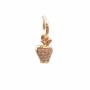 Charms mela in ottone dorato con strass 10.2x6.5 mm 1 pz