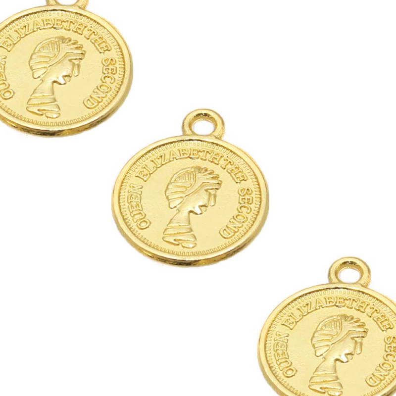 Charms moneta oro 13 mm 20 pz (mone13mm) - pietreeminuterie.com