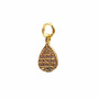 Charms goccia in ottone dorato con strass 13.4x7 mm 1 pz
