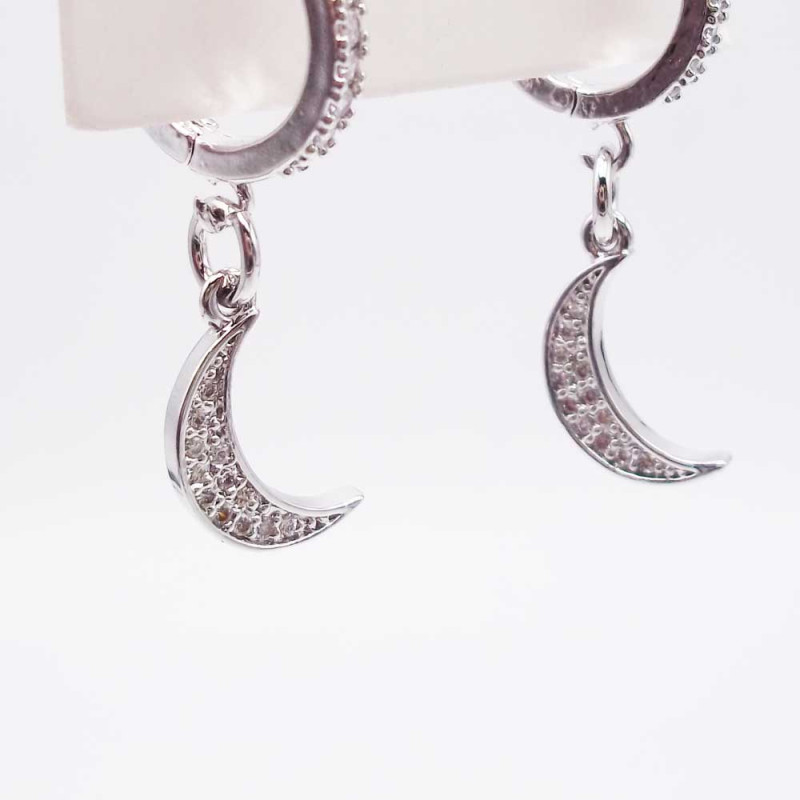 Charms Luna con strass 14 mm pacco 1 pz (Luna22) - pietreeminuterie.com