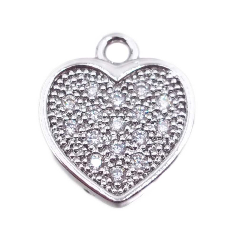 Cuore ottone 17.6x14.5 con strass pacco 1 pz (cccfrr44) - pietreeminuterie.com