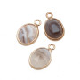 Charms pietre dure ovale agata botswana 14x9 mm conf. 2 pz