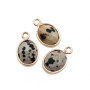 Charms pietre dure ovale diaspro dalmata 14x9 mm conf. 2 pz