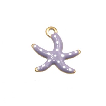 Charms smaltato stella marina 11 mm acciaio lilla conf. 5 pz Charms smaltato stella marina 11 mm acciaio lilla conf. 5 pz