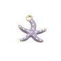 Charms smaltato stella marina 11 mm acciaio lilla conf. 5 pz